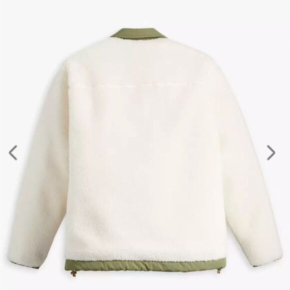 Levi's Buchanan Sherpa Men's Off White and Green Jacket NWT 2XL - Picture 9 of 15